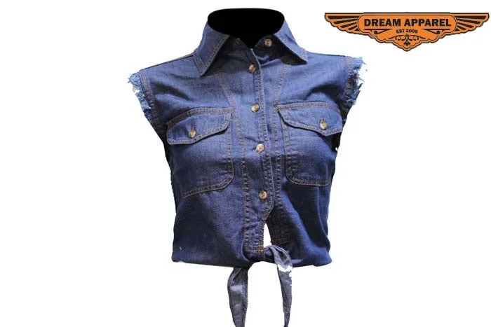Womens Dark Blue Sleeveles Motorcycle Shirt Wool Fabric Cashmere Fabric Tweed Fabric Womens Dark Blue Sleeveles Motorcycle Shirt Wool Fabric Cashmere Fabric Tweed Fabric
