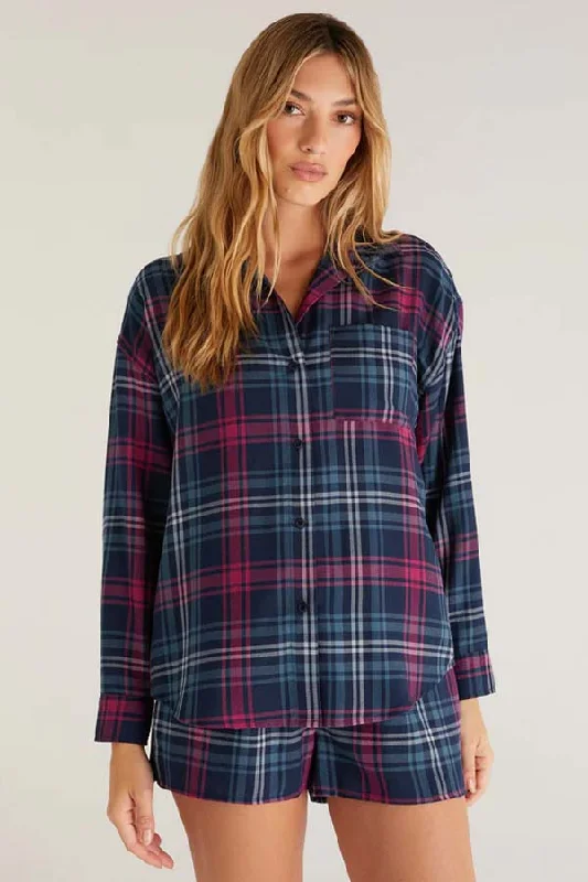 Z Supply Road Trip Plaid Shirt Collared Crew Neck Turtle Neck
