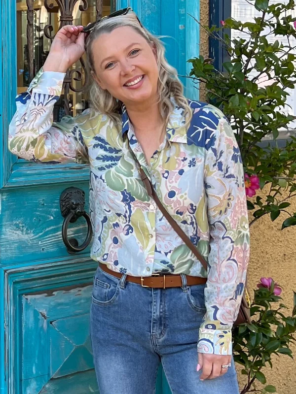 Collary Printed Shirt - Blue Casual Formal Business