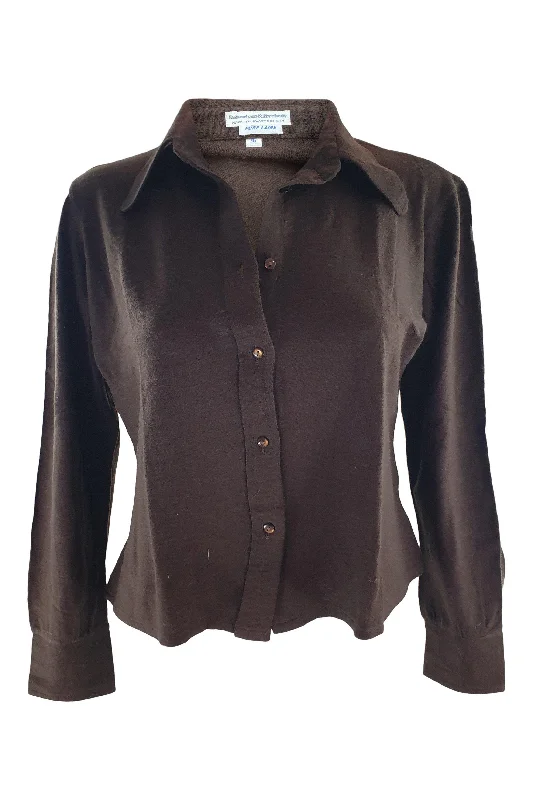DEBENHAM AND FREEBODY Vintage 100% Wool Brown Button Front Shirt (36) Satin Fabric Silk Fabric Chiffon Fabric DEBENHAM AND FREEBODY Vintage 100% Wool Brown Button Front Shirt (36) Satin Fabric Silk Fabric Chiffon Fabric