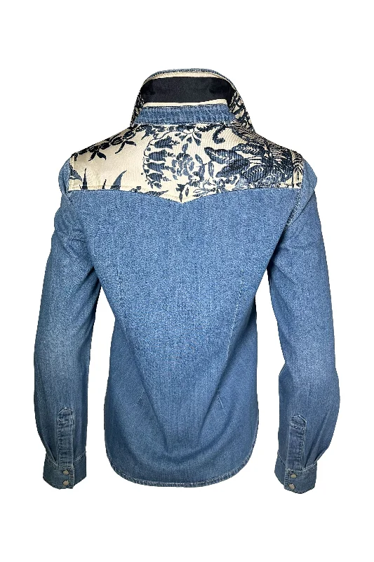 One Of A Kind Designer Scarf Western Shirt | Denim/Dior Chenille Blend Fleece Blend Nylon Blend One Of A Kind Designer Scarf Western Shirt | Denim/Dior Chenille Blend Fleece Blend Nylon Blend