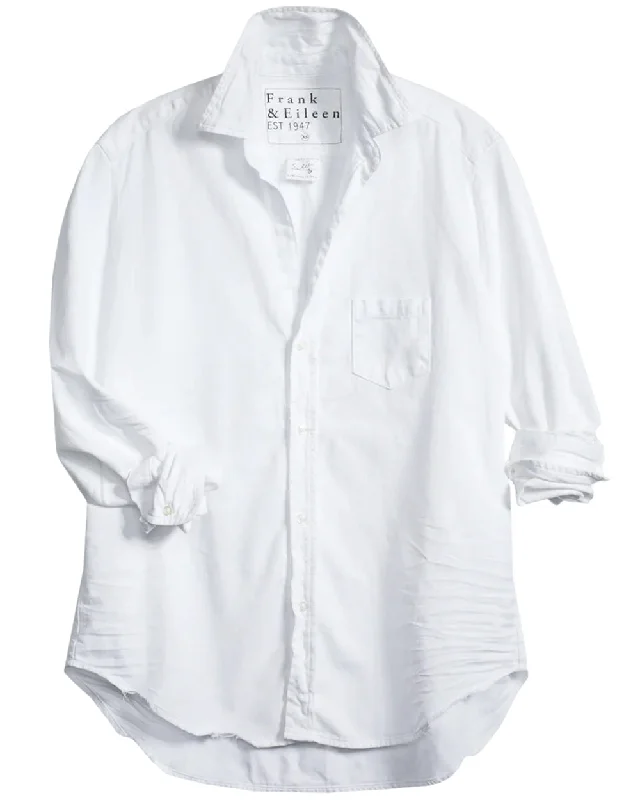 White Tattered Denim Eileen Button Up Shirt Lace Blend Ribbed Blend Corduroy Blend