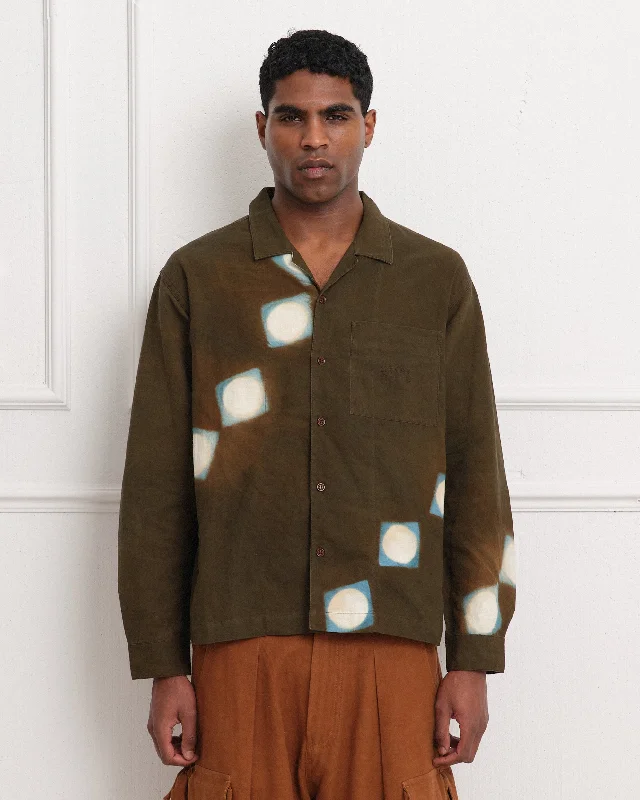 Greetings Shirt LS - Brown Lunar Jersey Fabric Tulle Fabric Batik Fabric