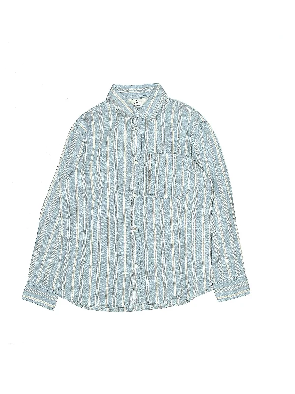 Long Sleeve Button Down Shirt Ribbed T-Shirt High Neck Heavyweight