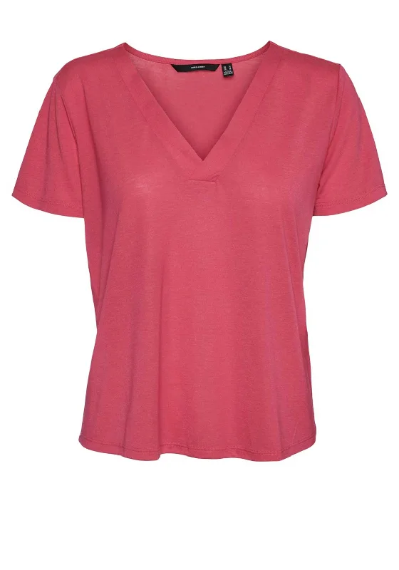 Vero Moda Curve Spicy V Neck T-Shirt, Raspberry Sorbet Front Pockets Side Pockets Patch Pockets Vero Moda Curve Spicy V Neck T-Shirt, Raspberry Sorbet Front Pockets Side Pockets Patch Pockets