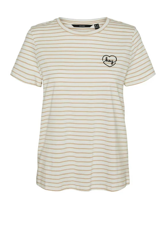 Vero Moda Francis Stripe T-Shirt, Snow White & Nomad Zippered Front Buttoned Front Snap Front Vero Moda Francis Stripe T-Shirt, Snow White & Nomad Zippered Front Buttoned Front Snap Front