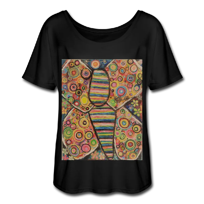 Women’s Flowy T-Shirt Collared T-Shirt Boat Neck A-Line