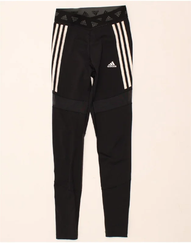 ADIDAS Womens Aeroready Graphic Leggings UK 8/10 Small Black Polyester Stylish Sweatproof Leggings ADIDAS Womens Aeroready Graphic Leggings UK 8/10 Small Black Polyester Stylish Sweatproof Leggings