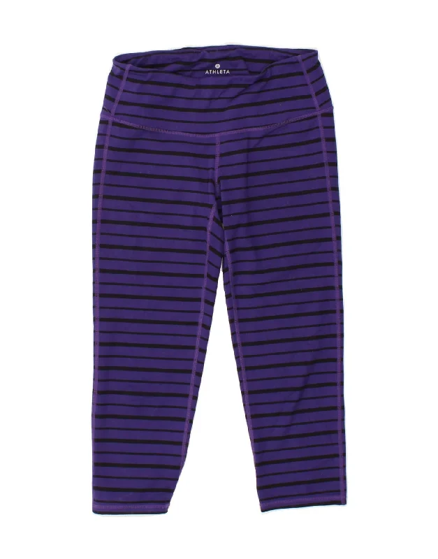 ATHLETA Womens Capri Leggings UK 10 Small Blue Striped Polyester Cozy Oversized Leggings ATHLETA Womens Capri Leggings UK 10 Small Blue Striped Polyester Cozy Oversized Leggings