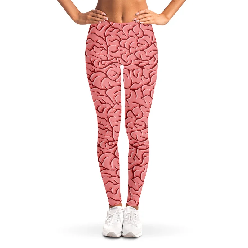Human Brain Print Women's Leggings Cozy Textured Workout Leggings