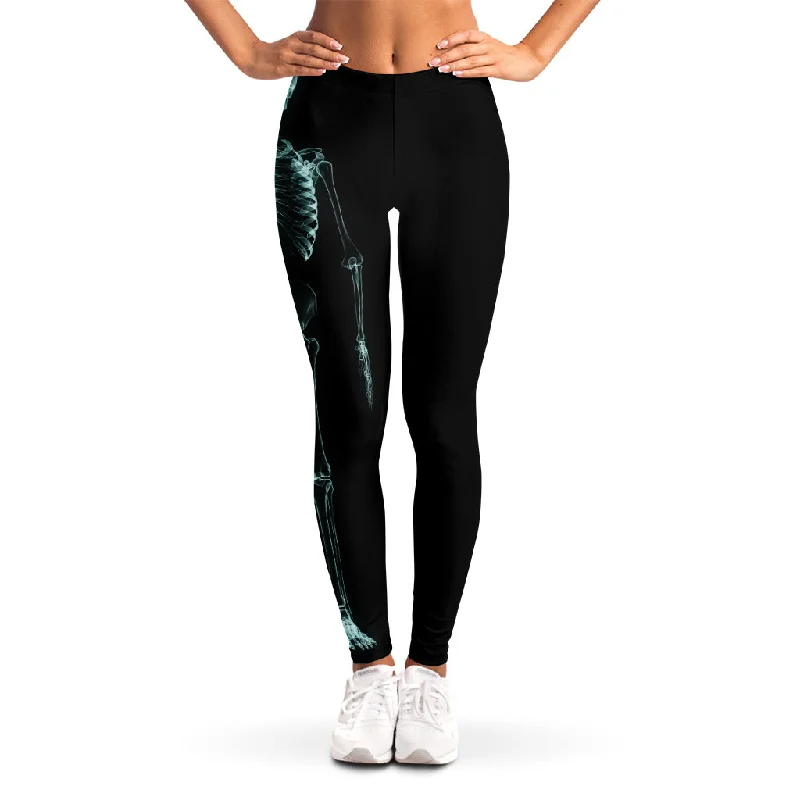 Human Skeleton X-Ray Print Women's Leggings Fashionable Full-Length Active Leggings