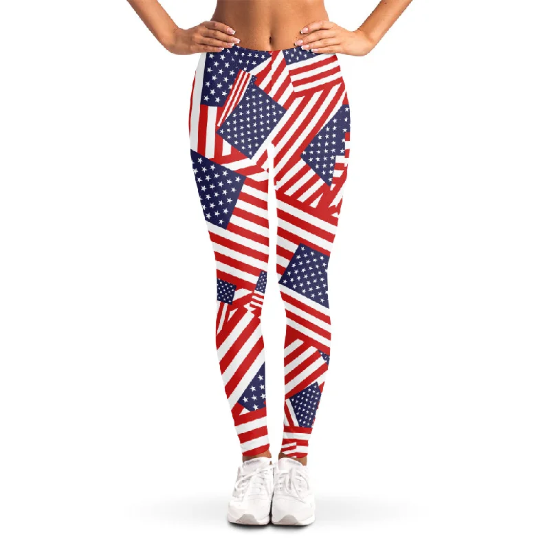 Independence Day USA Flag Pattern Print Women's Leggings Comfortable Tummy Shaping Leggings Independence Day USA Flag Pattern Print Women's Leggings Comfortable Tummy Shaping Leggings