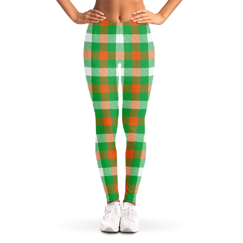 Irish Checkered St. Patrick's Day Print Women's Leggings Fashionable High-Rise Leggings Irish Checkered St. Patrick's Day Print Women's Leggings Fashionable High-Rise Leggings