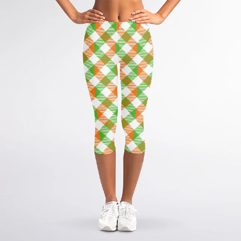 Irish Plaid Saint Patrick's Day Print Women's Capri Leggings Comfortable Full-Body Compression Leggings Irish Plaid Saint Patrick's Day Print Women's Capri Leggings Comfortable Full-Body Compression Leggings