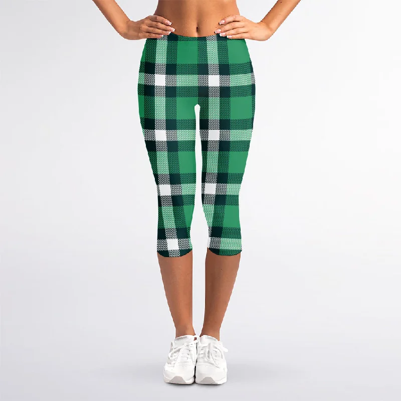 Irish St. Patrick's Day Plaid Print Women's Capri Leggings Fashionable High-Rise Workout Leggings Irish St. Patrick's Day Plaid Print Women's Capri Leggings Fashionable High-Rise Workout Leggings