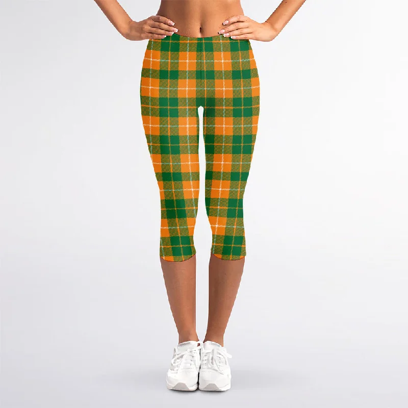 Irish Themed Plaid Pattern Print Women's Capri Leggings Comfortable Running Leggings Irish Themed Plaid Pattern Print Women's Capri Leggings Comfortable Running Leggings