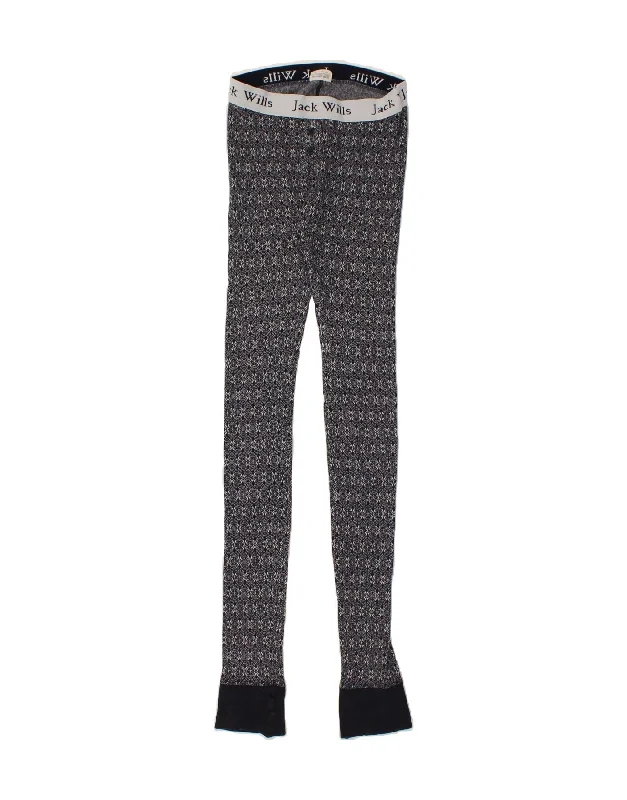 JACK WILLS Womens Graphic Leggings UK 6 XS Navy Blue Fair Isle Cotton Trendy Spandex Leggings JACK WILLS Womens Graphic Leggings UK 6 XS Navy Blue Fair Isle Cotton Trendy Spandex Leggings