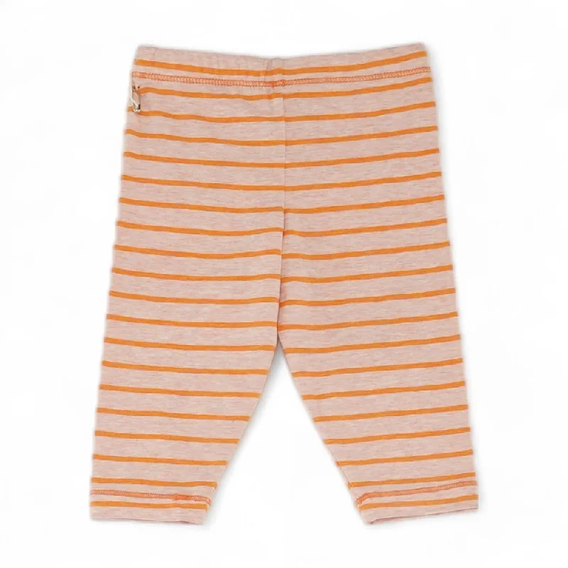 Pink Striped Leggings Comfortable Slip-On Leggings